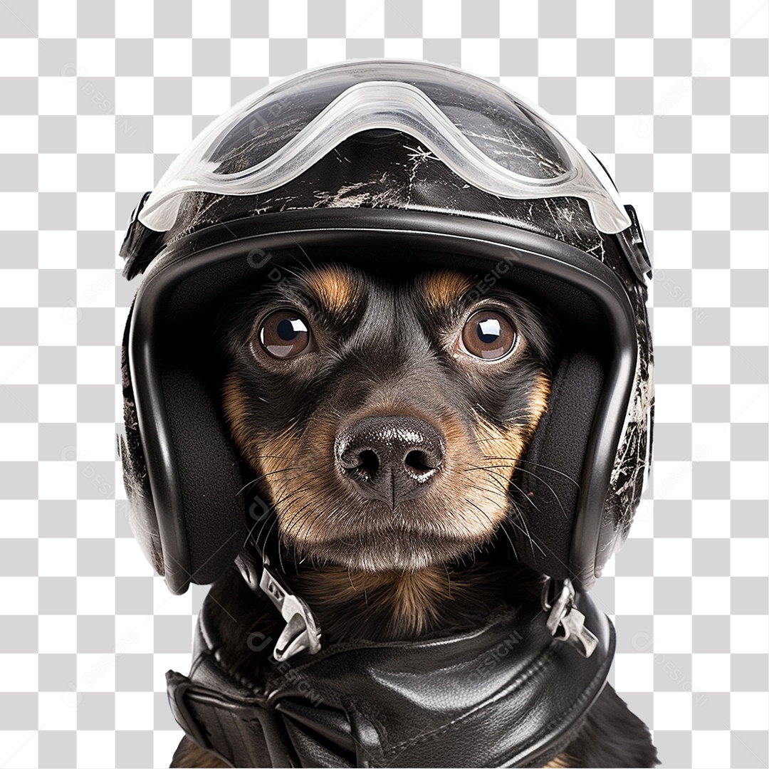 Cachorro Usando Capacete de Segurança PNG Transparente