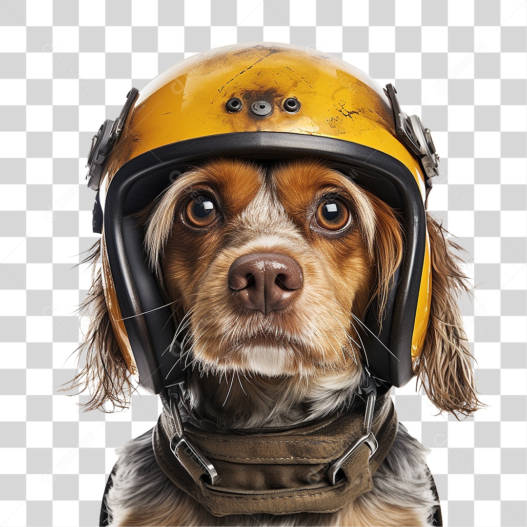 Cachorro Usando Capacete de Segurança PNG Transparente