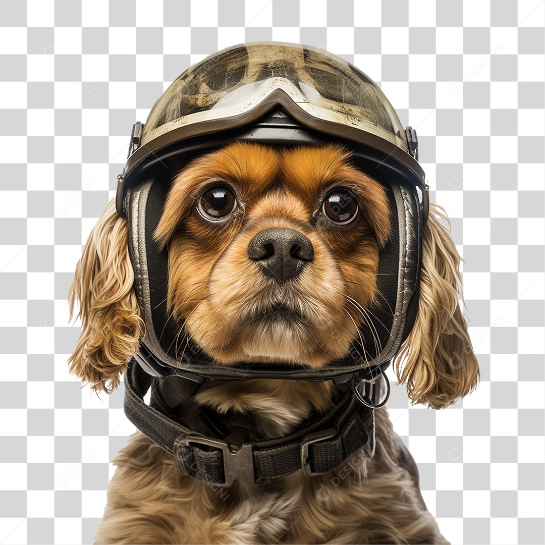 Cachorro Usando Capacete de Segurança PNG Transparente
