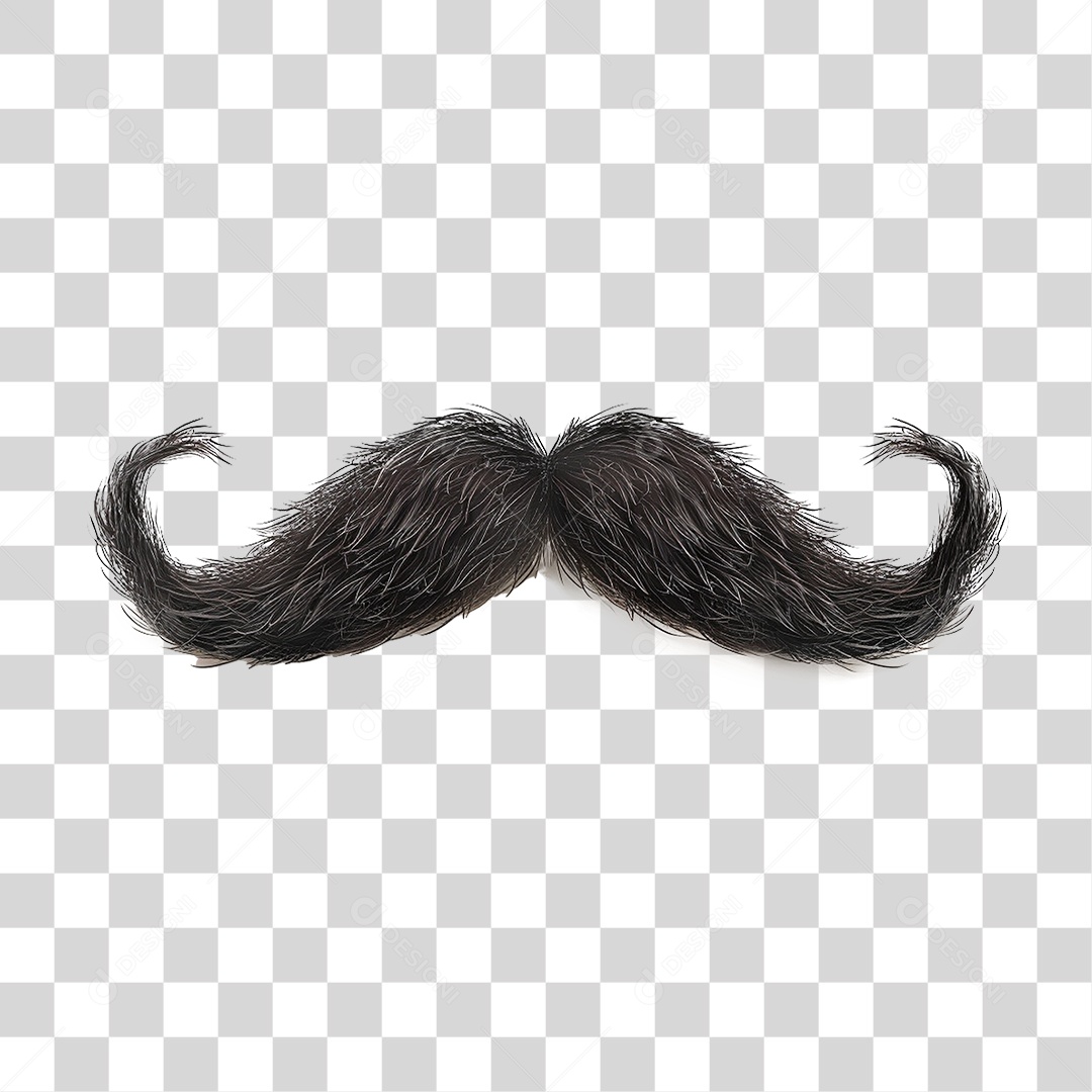 Elemento 3D Bigode PNG Transparente