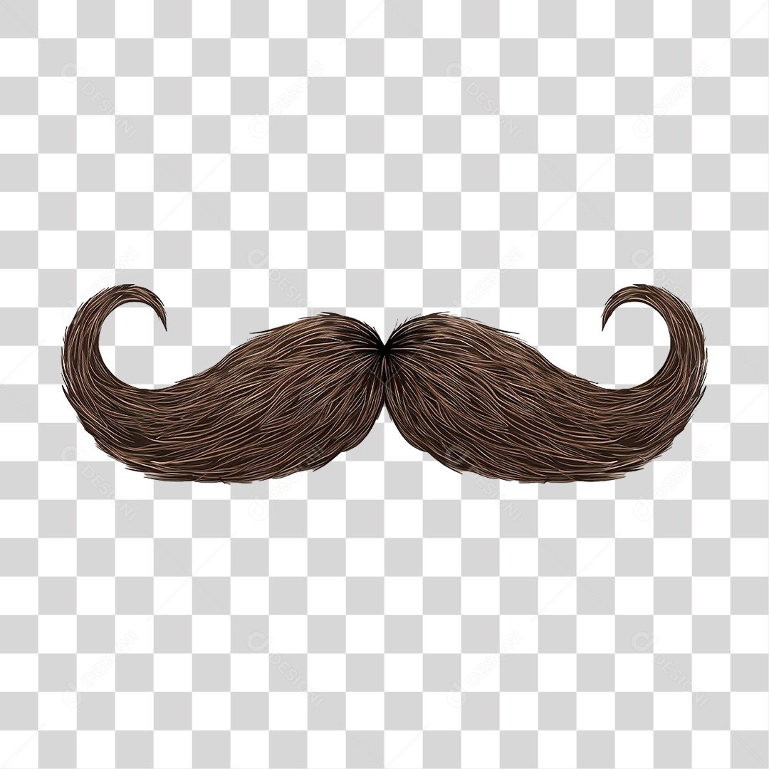 Elemento 3D Bigode PNG Transparente