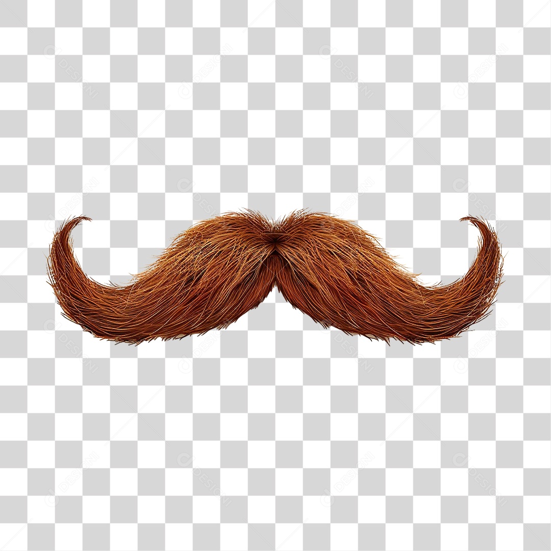 Elemento 3D Bigode PNG Transparente