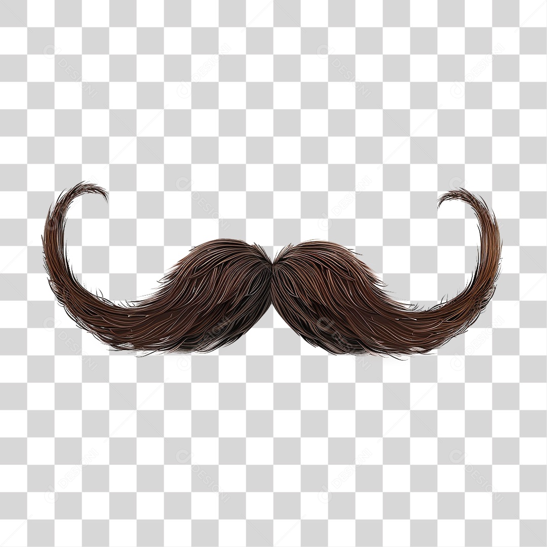 Elemento 3D Bigode PNG Transparente