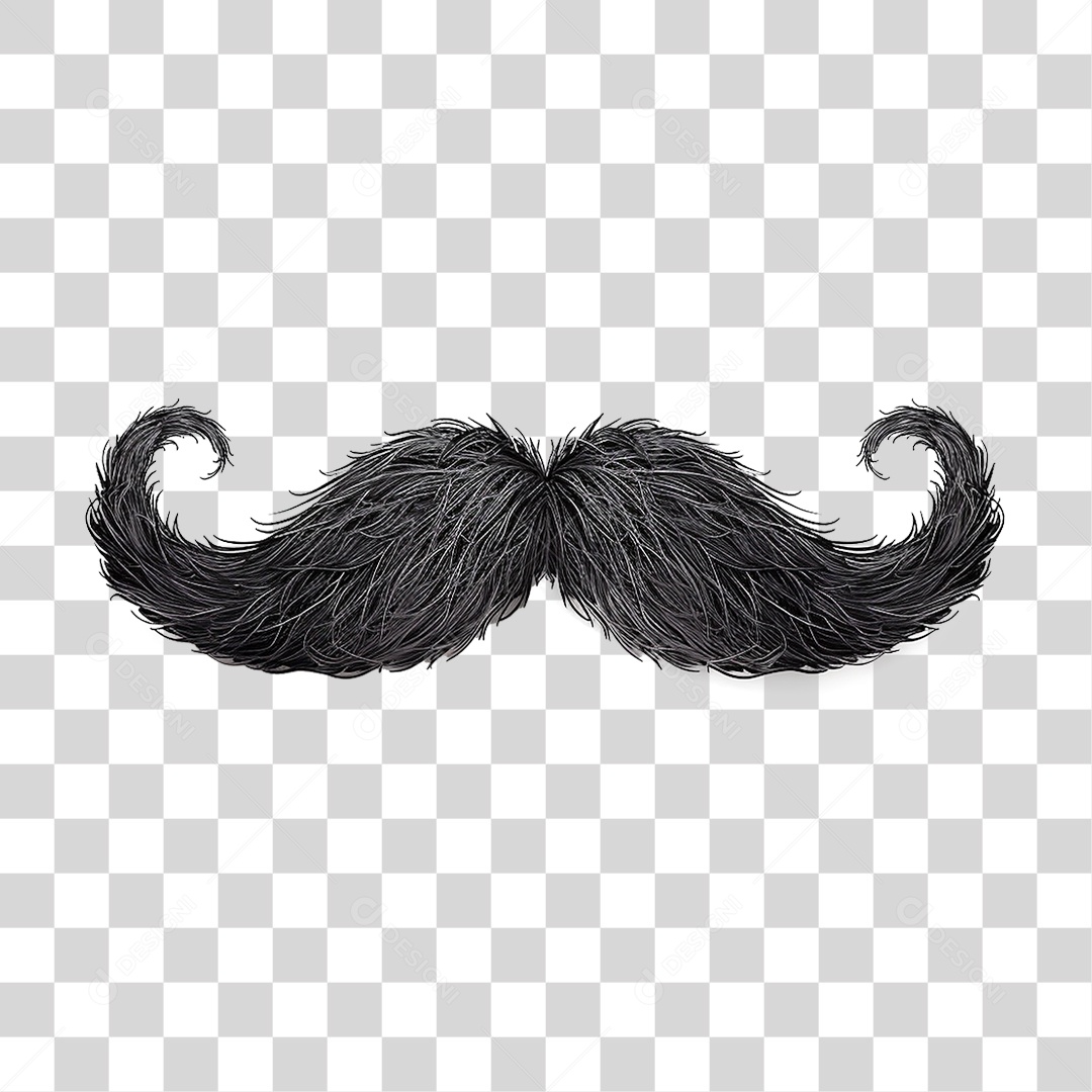 Elemento 3D Bigode PNG Transparente