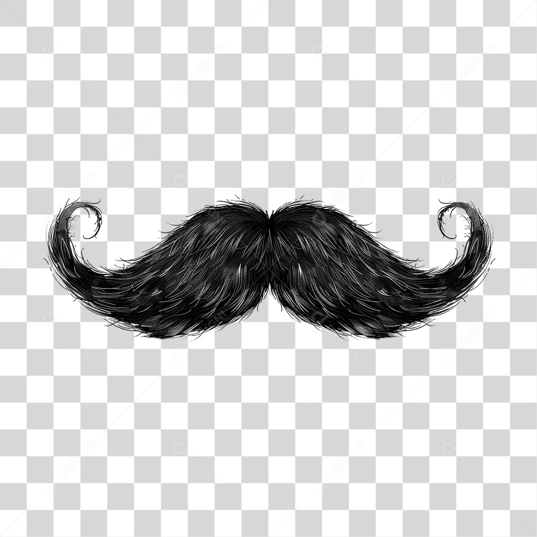 Elemento 3D Bigode PNG Transparente