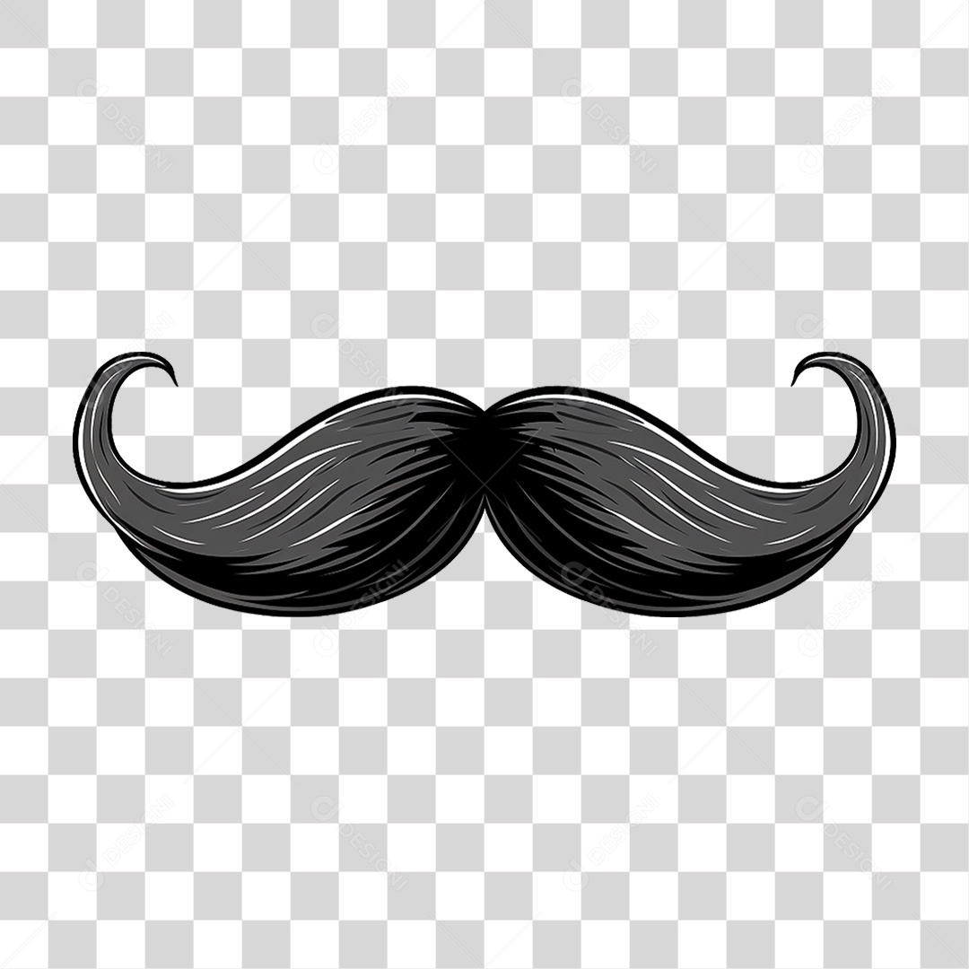 Elemento 3D Bigode PNG Transparente