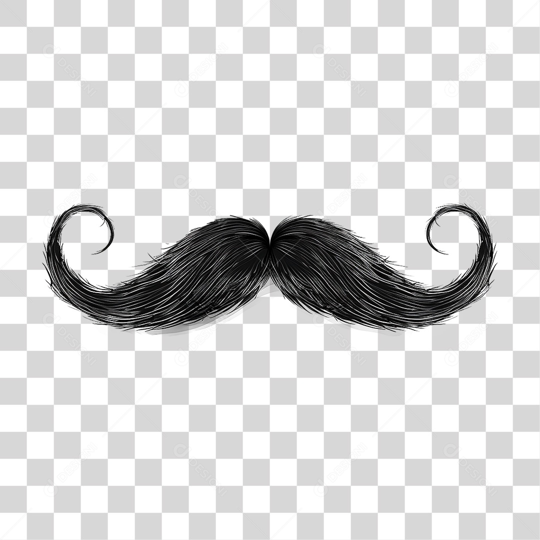 Elemento 3D Bigode PNG Transparente