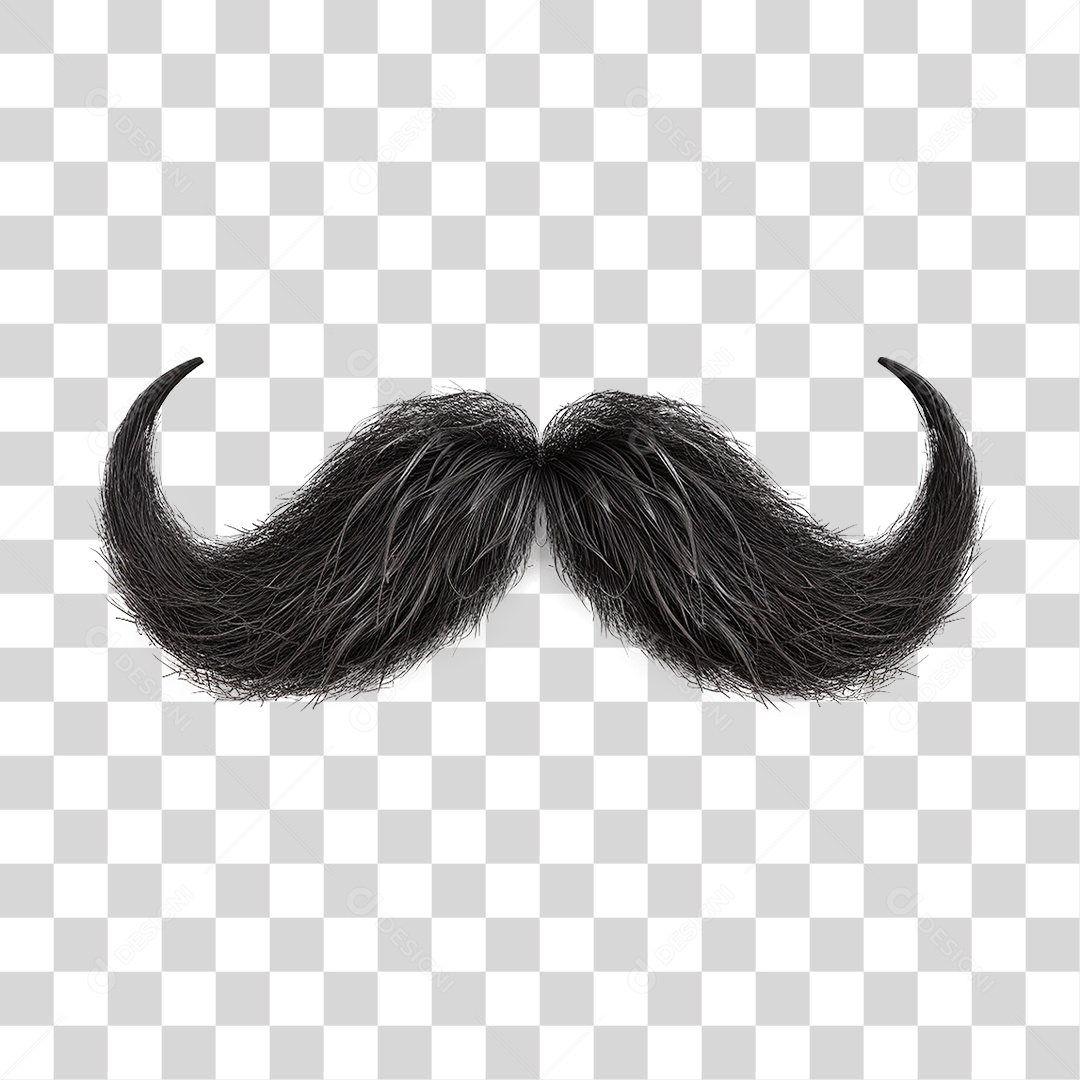 Elemento 3D Bigode PNG Transparente