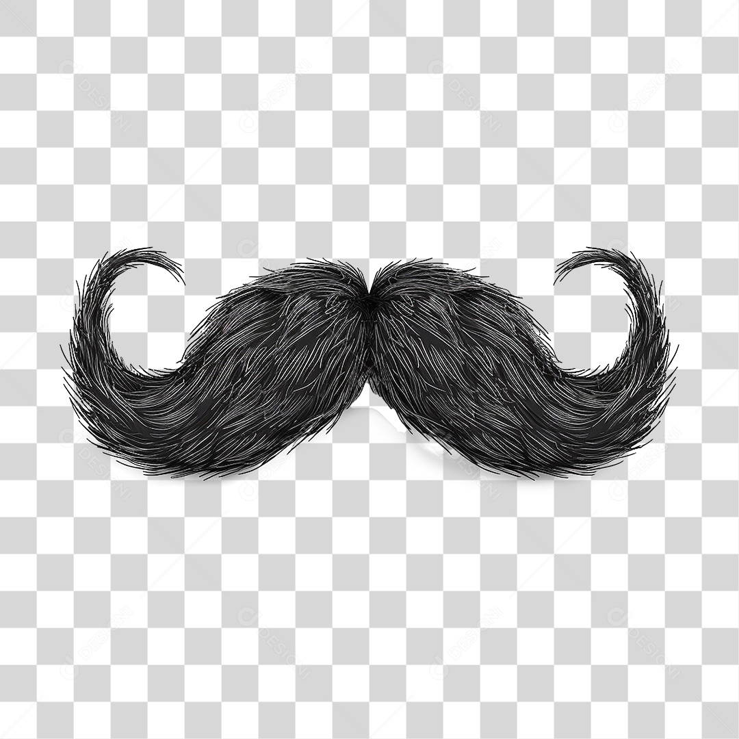 Elemento 3D Bigode PNG Transparente