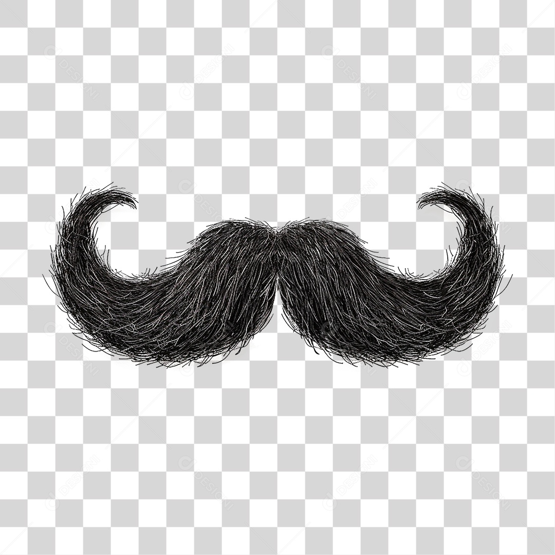 Elemento 3D Bigode PNG Transparente