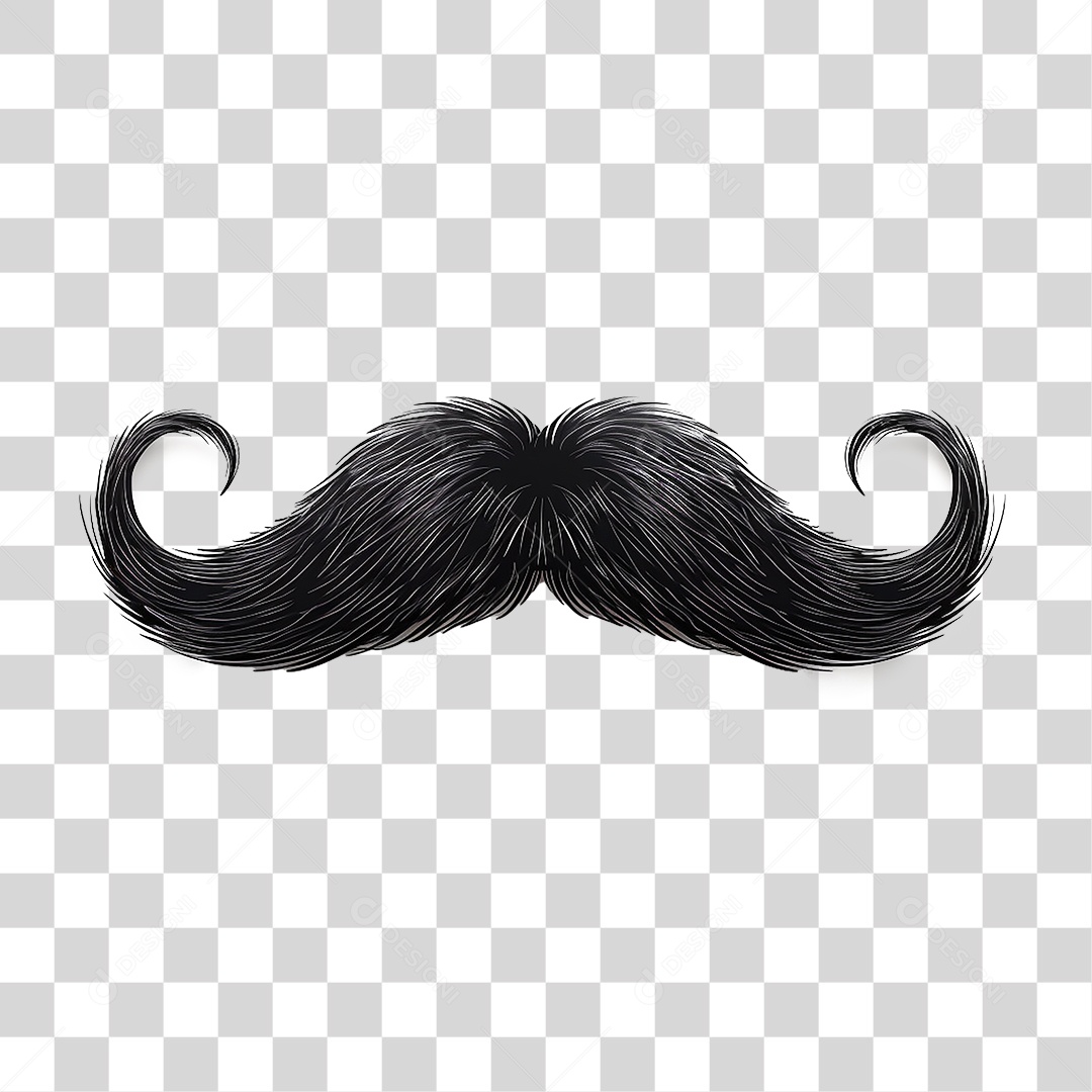 Elemento 3D Bigode PNG Transparente