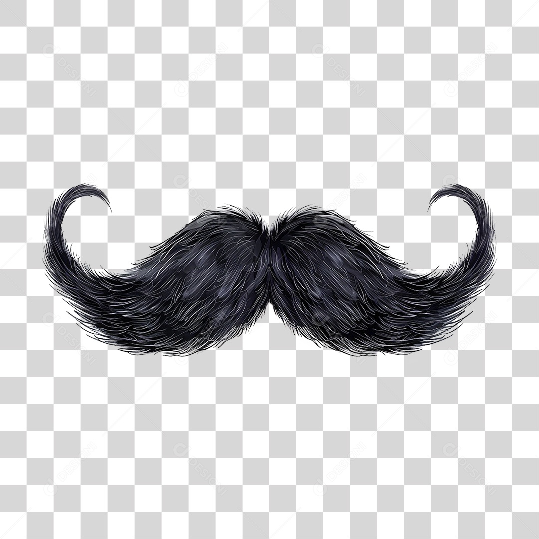 Elemento 3D Bigode PNG Transparente