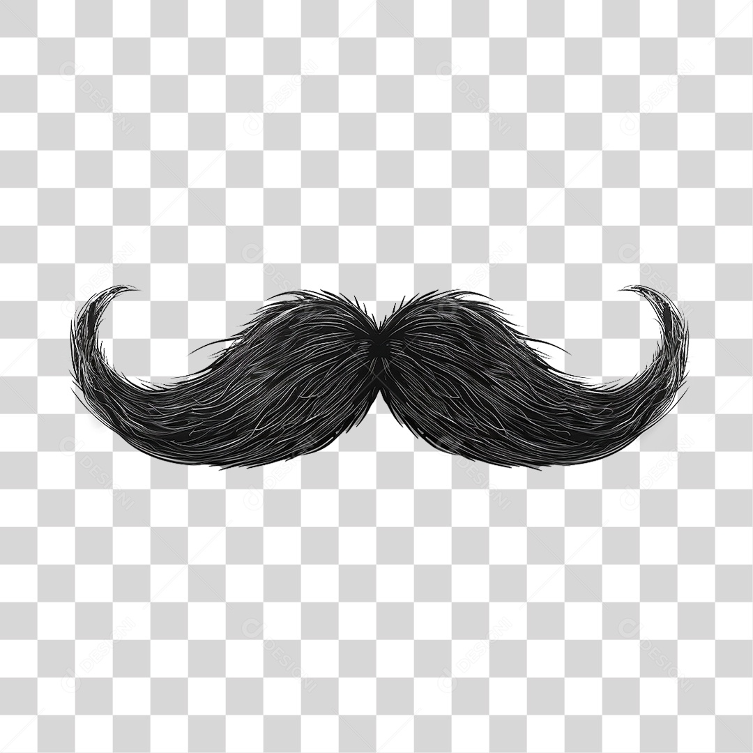 Elemento 3D Bigode PNG Transparente