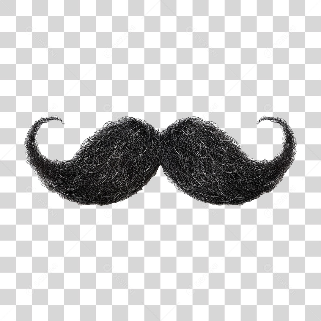 Elemento 3D Bigode PNG Transparente