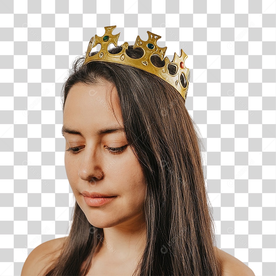 Mulher com Coroa PNG Transparente