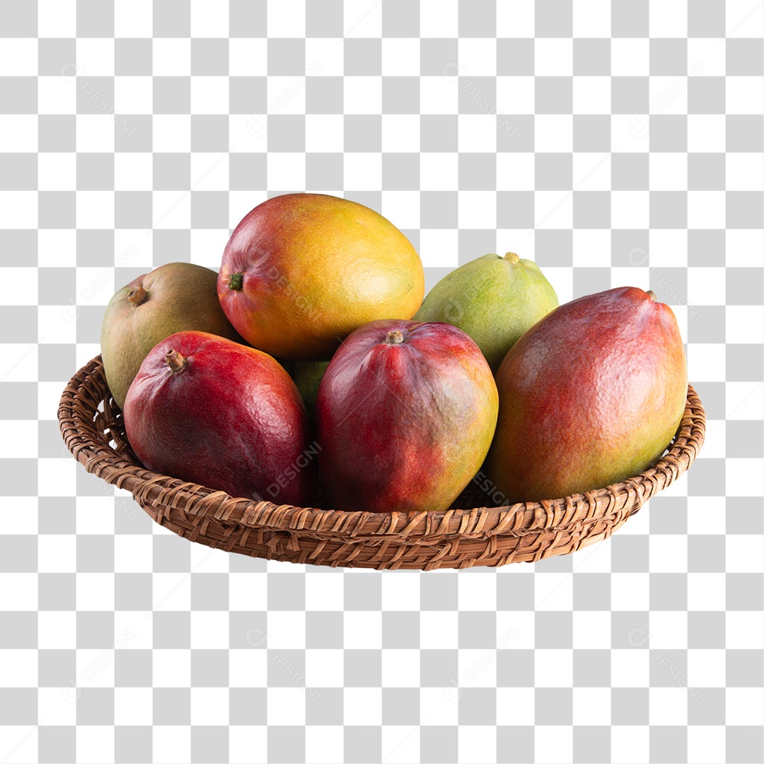 Cesta com Frutas Mangas PNG Transparente