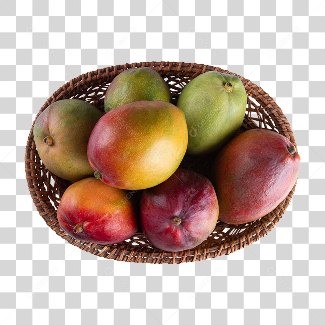 Cesta com Frutas Mangas PNG Transparente
