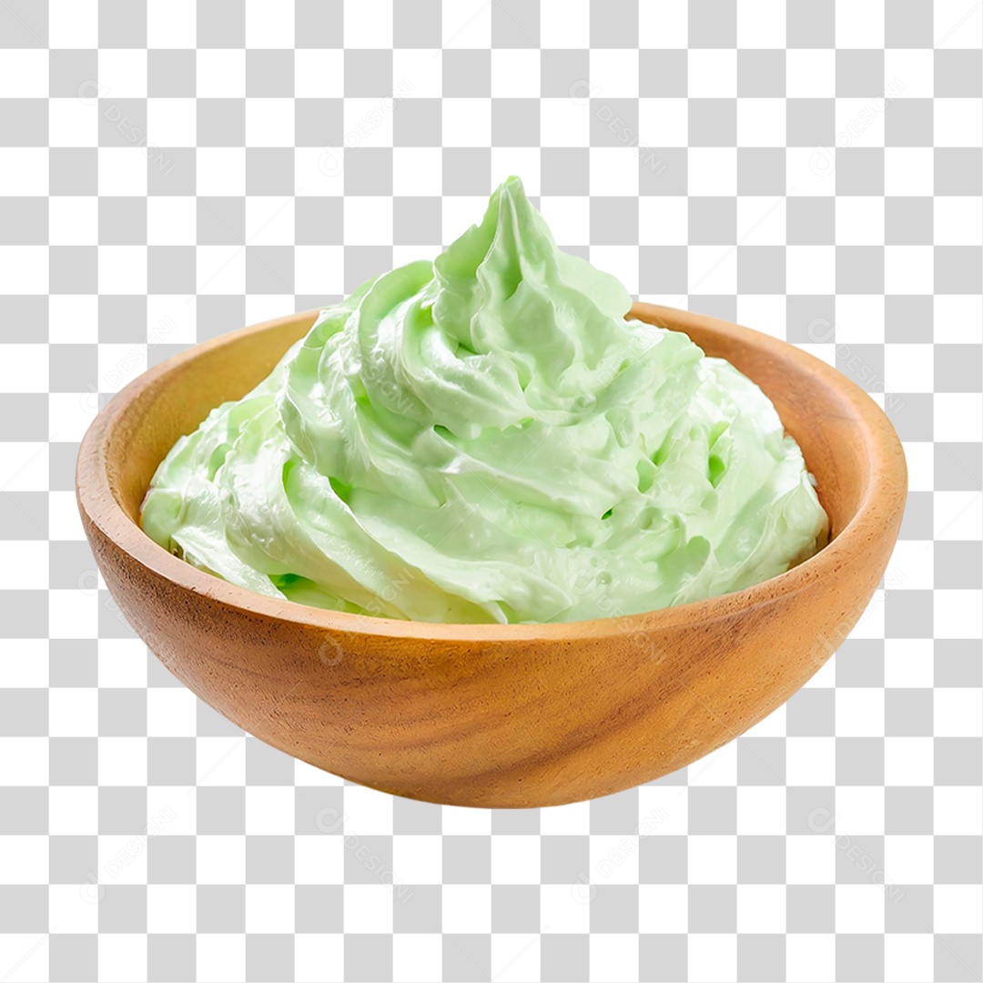 Tigela com Sorvete de Hortelã PNG Transparente