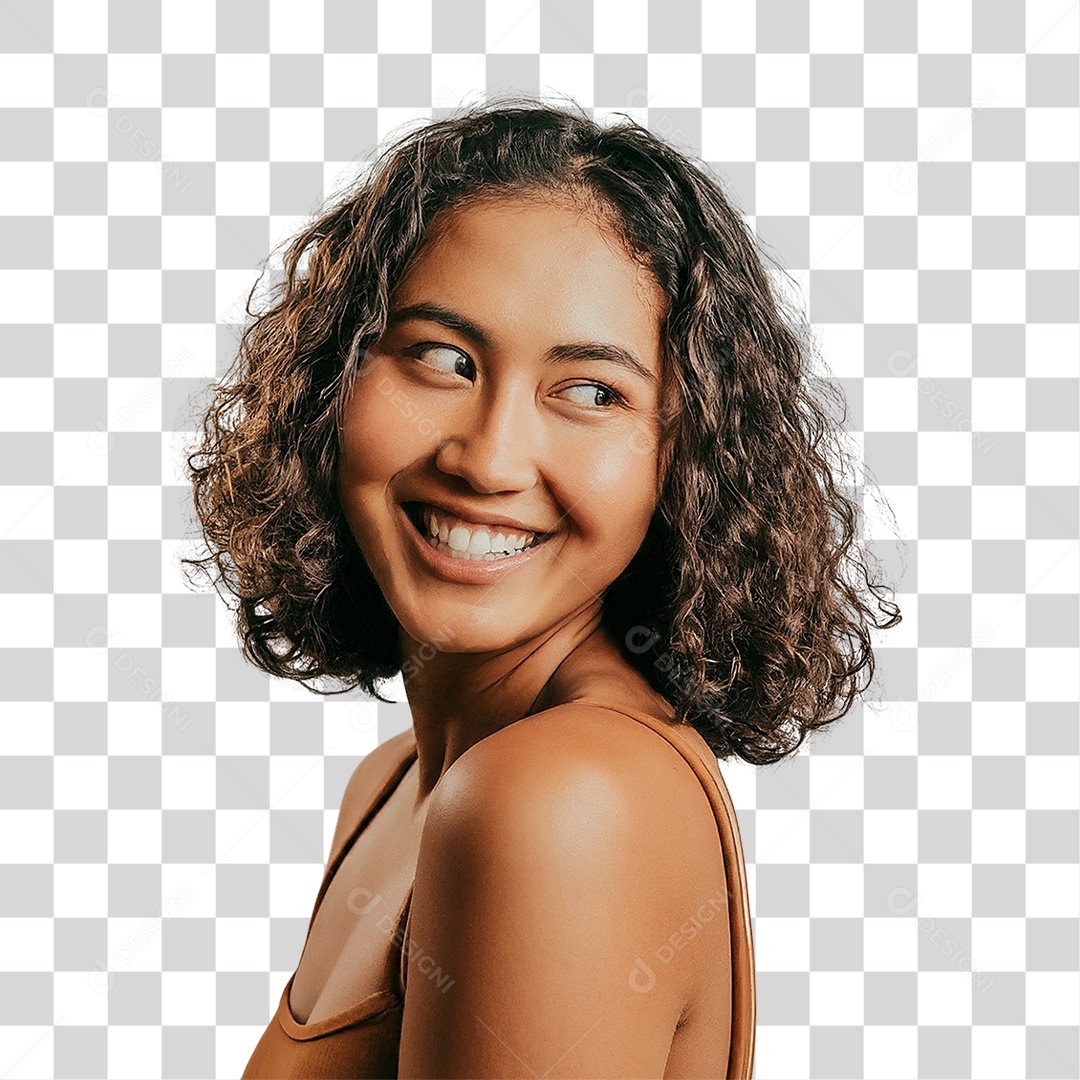 Mulher Sorrindo Alegre PNG Transparente