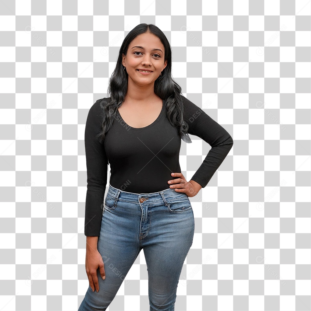 Mulher Sorrindo Alegre PNG Transparente