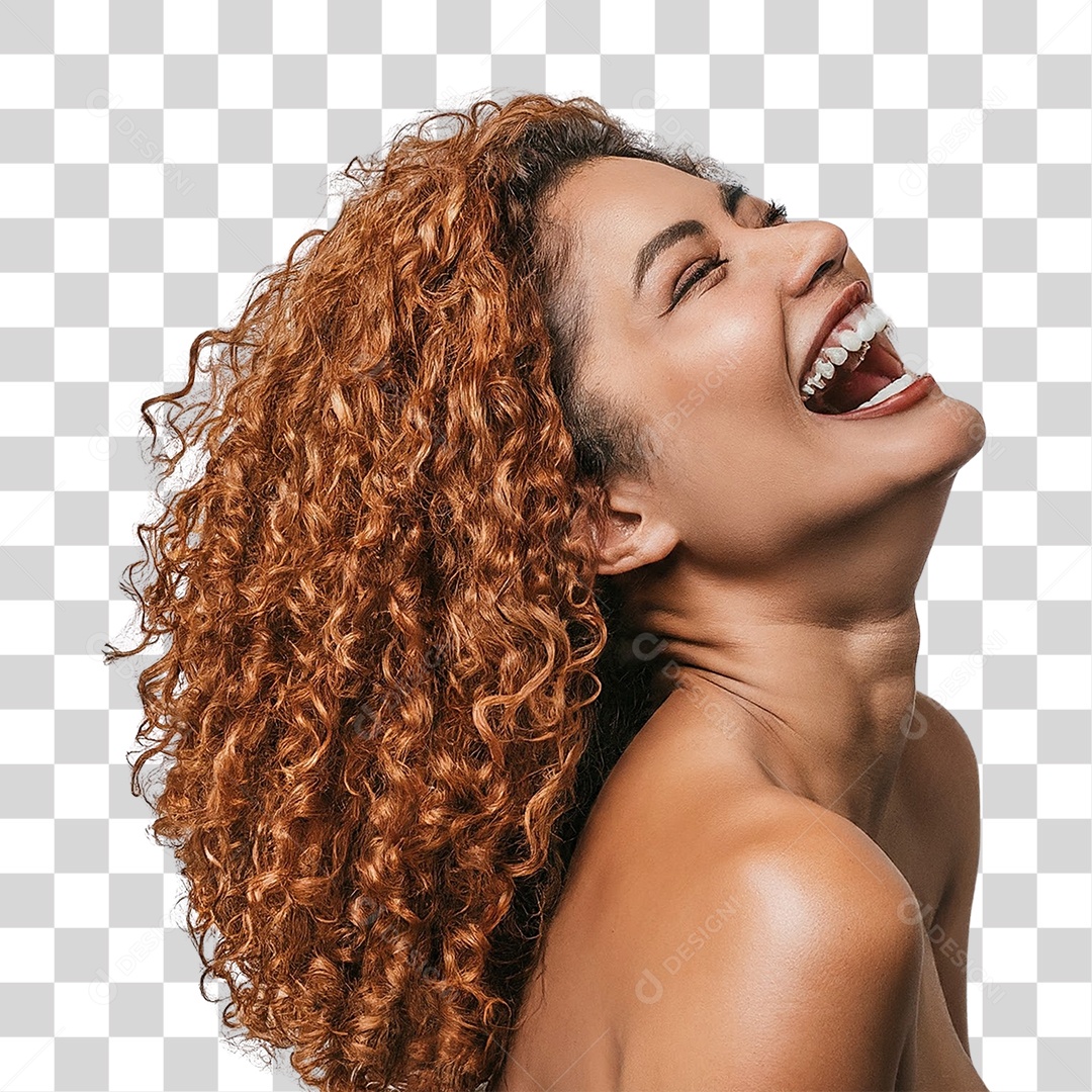 Mulher Sorrindo Ruiva Elegante PNG Transparente