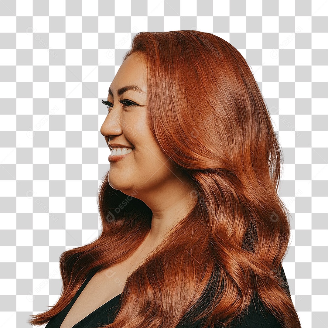 Mulher Ruiva Elegante PNG Transparente