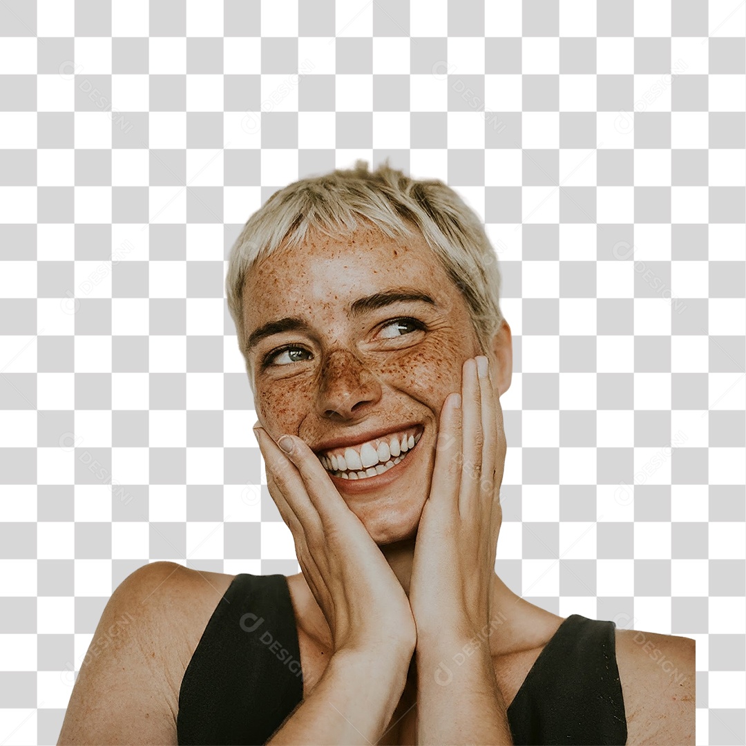 Mulher Sorrindo Alegre PNG Transparente