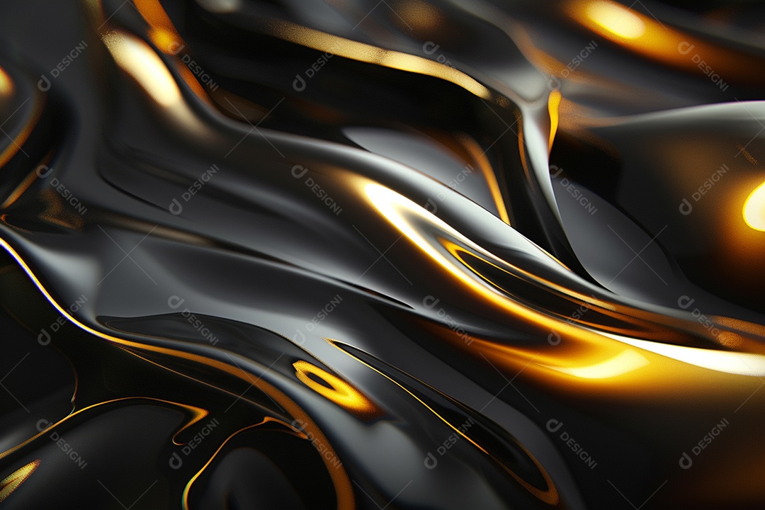 Papel de parede abstrato 3D Fundo dourado escuro tridimensional