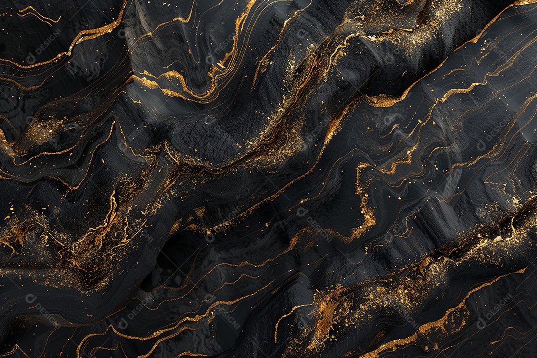 Papel de parede abstrato 3D Fundo dourado escuro tridimensional