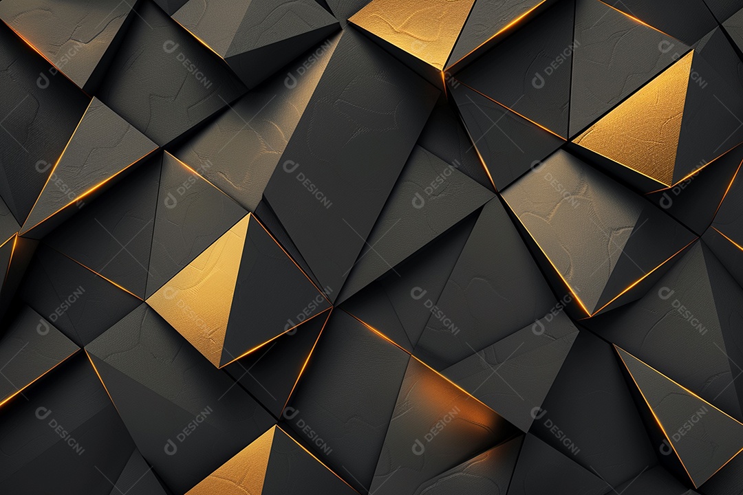 Papel de parede abstrato 3D Fundo dourado escuro tridimensional