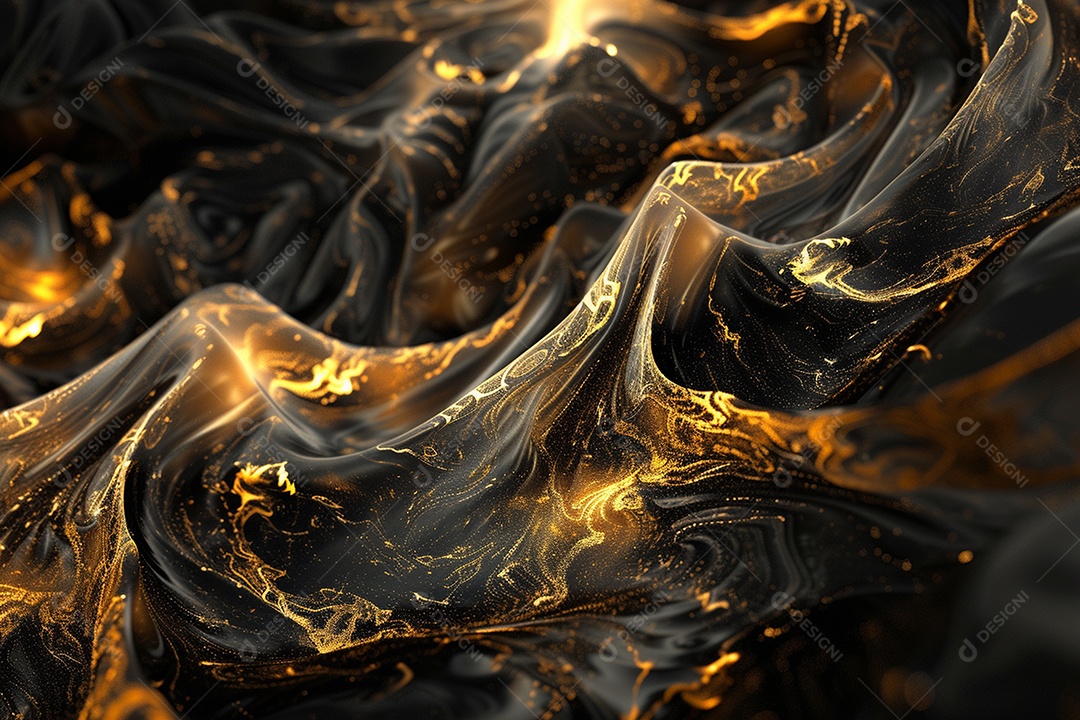 Papel de parede abstrato 3D Fundo dourado escuro tridimensional