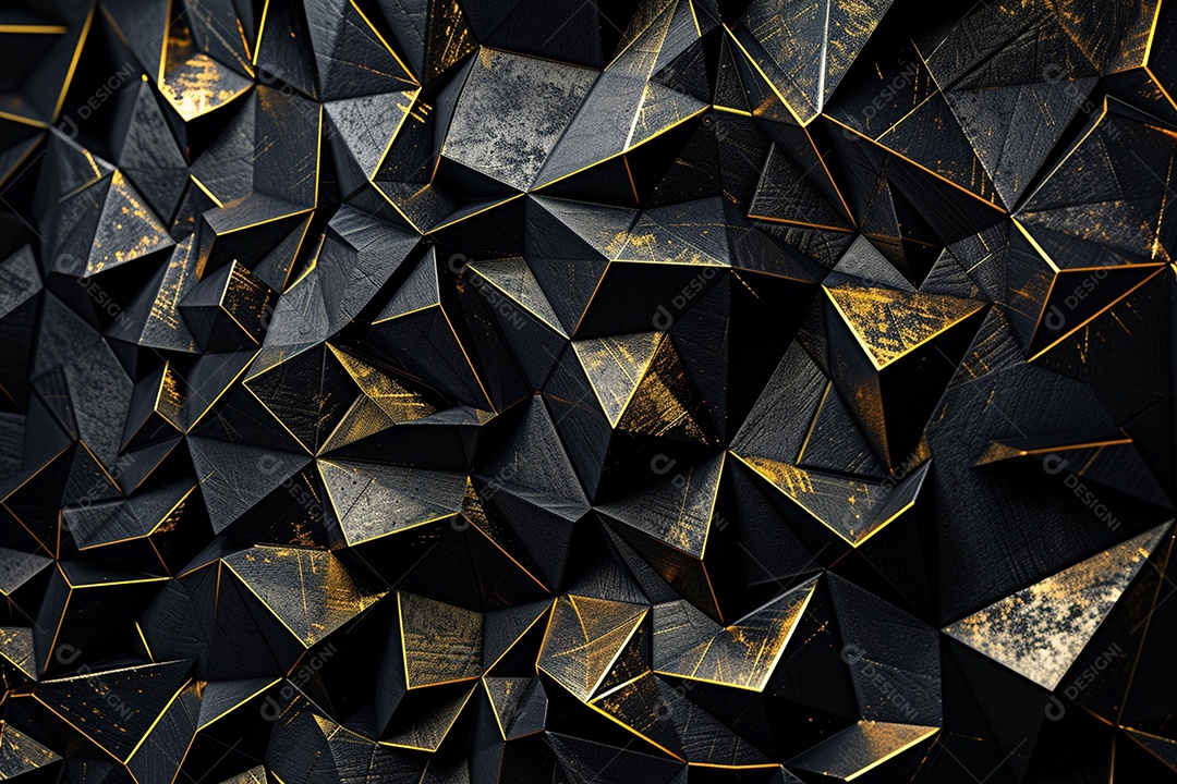 Papel de parede abstrato 3D Fundo dourado escuro tridimensional