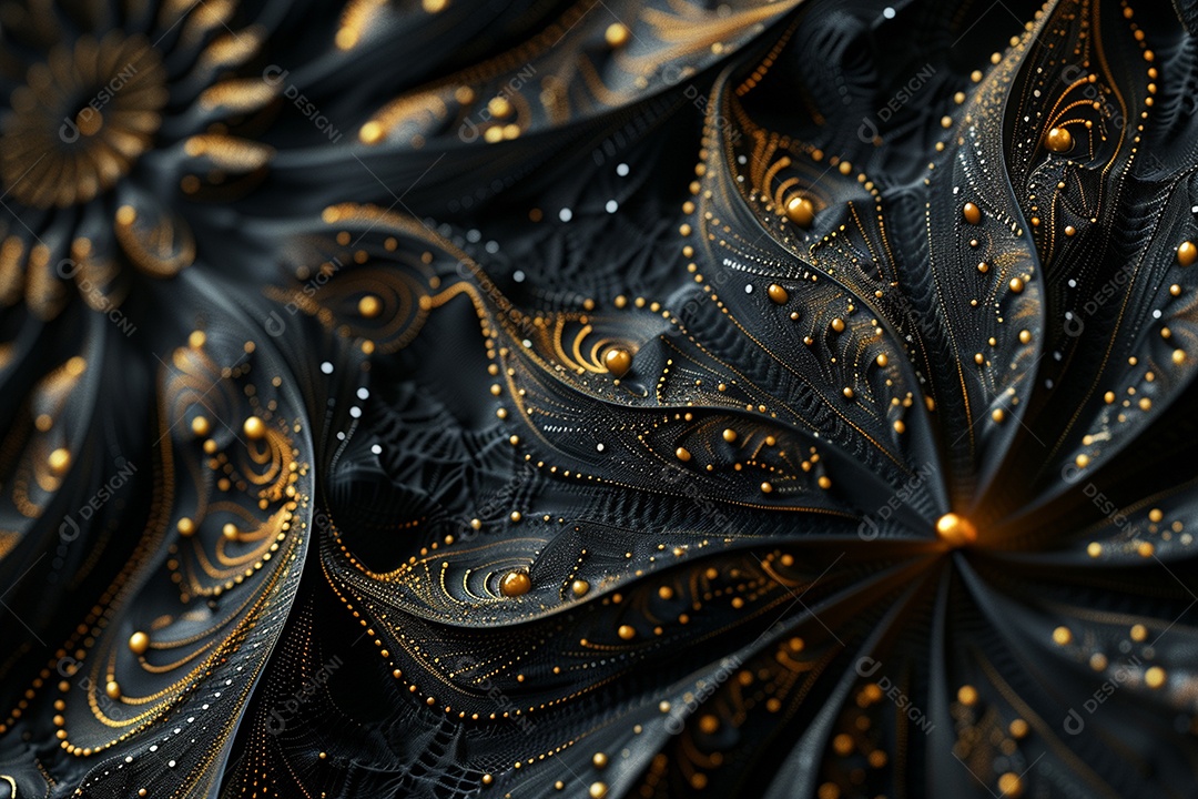 Papel de parede abstrato 3D Fundo dourado escuro tridimensional