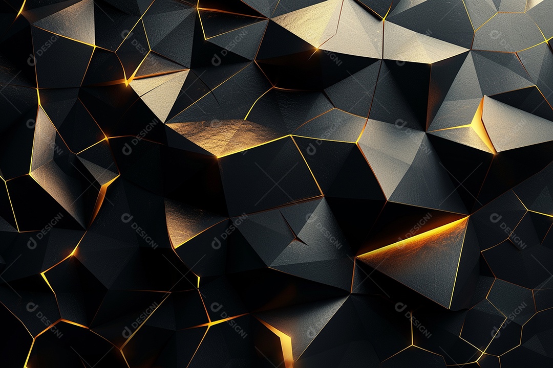 Papel de parede abstrato 3D Fundo dourado escuro tridimensional