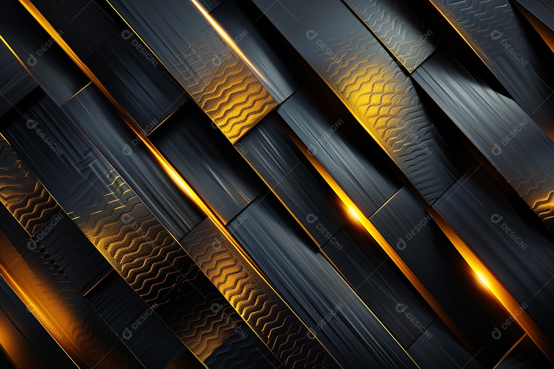 Papel de parede abstrato 3D Fundo dourado escuro tridimensional