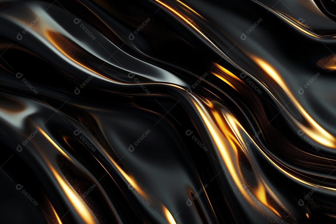 Papel de parede abstrato 3D Fundo dourado escuro tridimensional