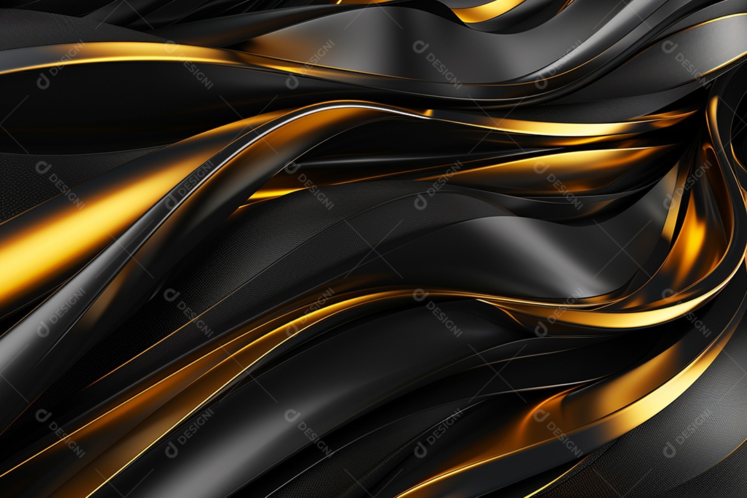 Papel de parede abstrato 3D Fundo dourado escuro tridimensional