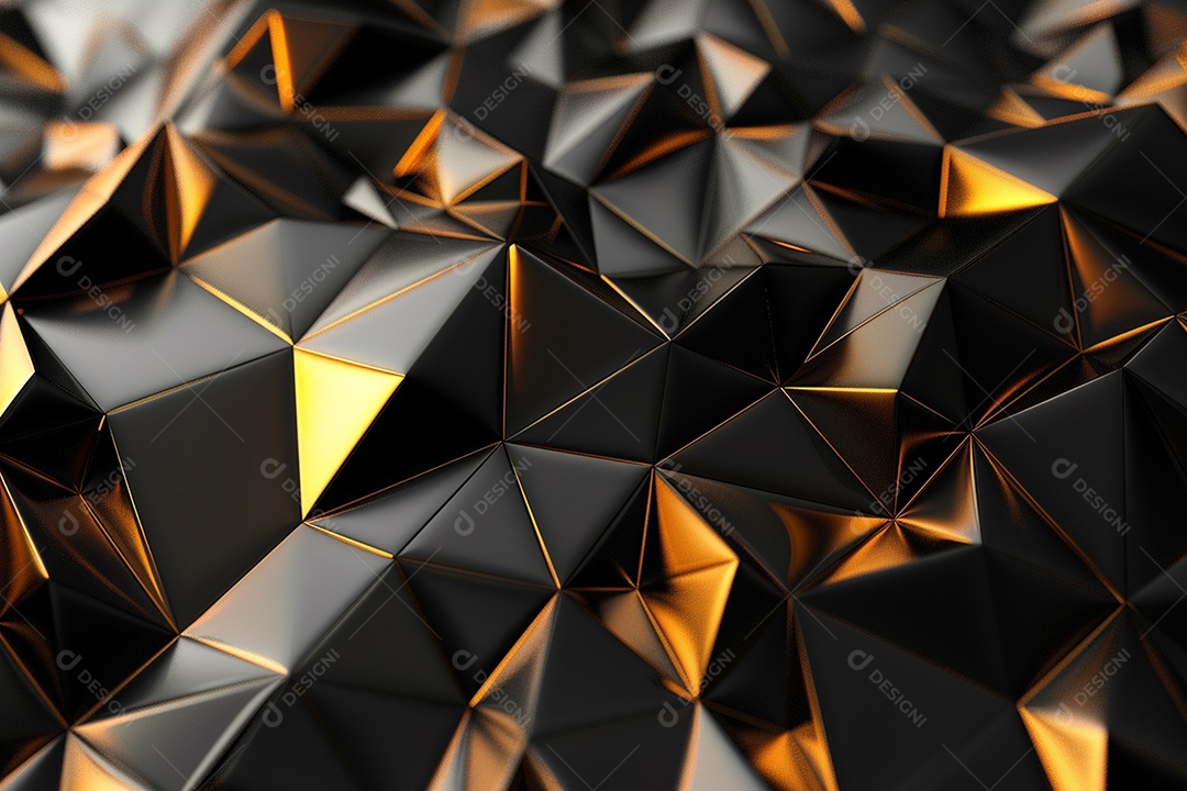 Papel de parede abstrato 3D Fundo dourado escuro tridimensional