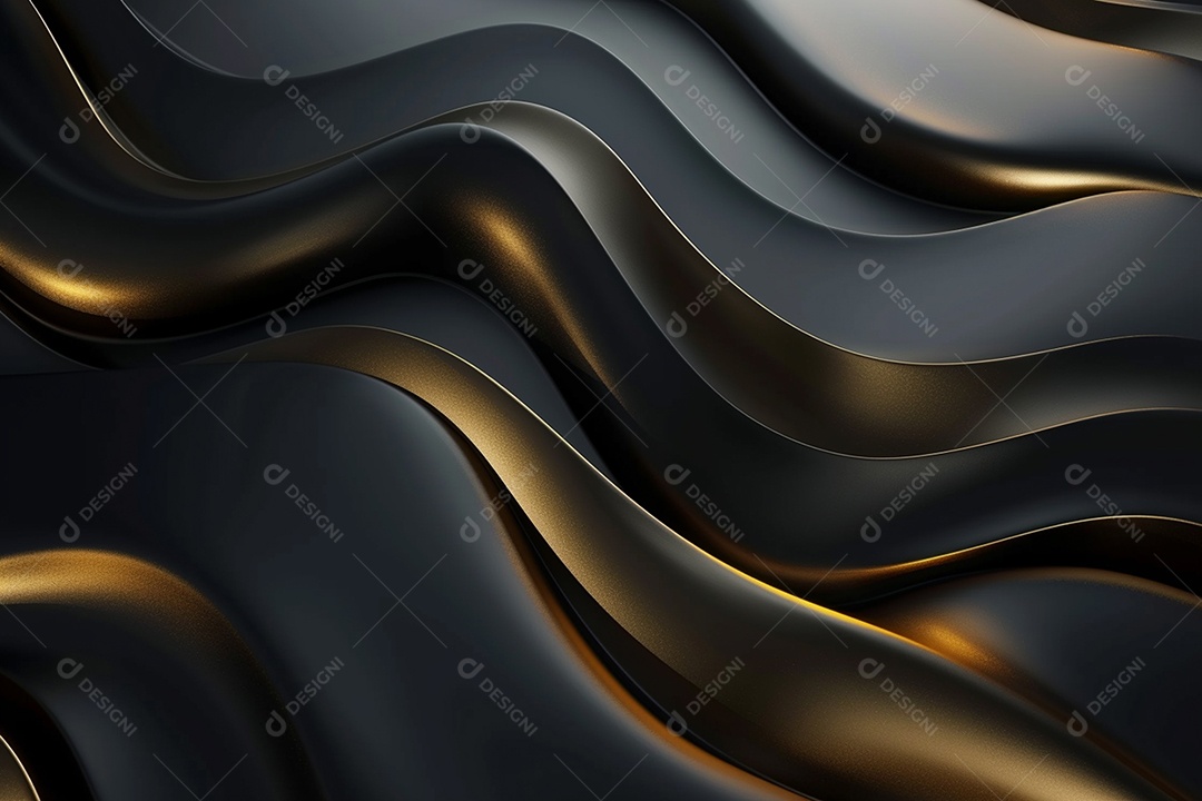 Papel de parede abstrato 3D Fundo dourado escuro tridimensional