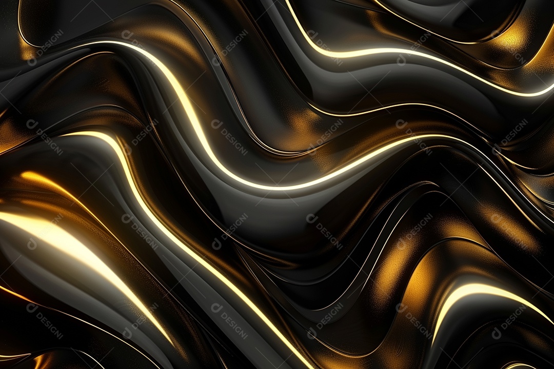 Papel de parede abstrato 3D Fundo dourado escuro tridimensional