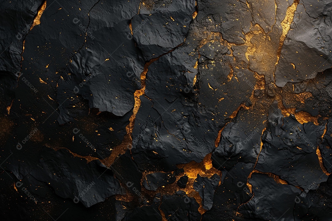 Papel de parede abstrato 3D Fundo dourado escuro tridimensional