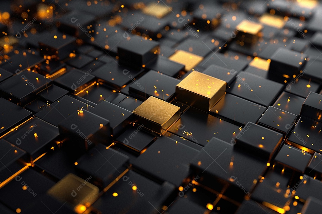 Papel de parede abstrato 3D Fundo dourado escuro tridimensional