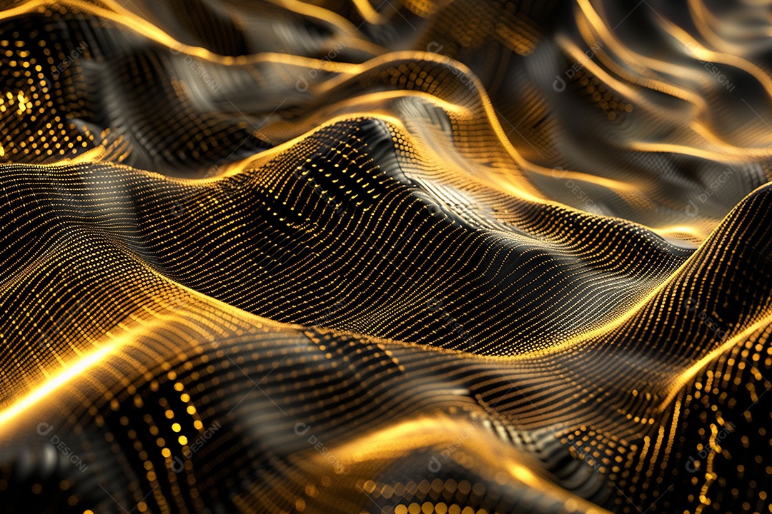 Papel de parede abstrato 3D Fundo dourado escuro tridimensional