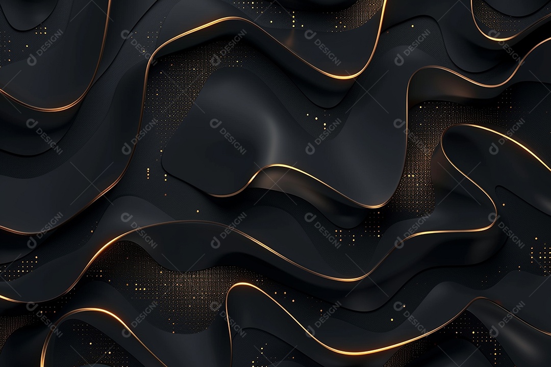 Papel de parede abstrato 3D Fundo dourado escuro tridimensional