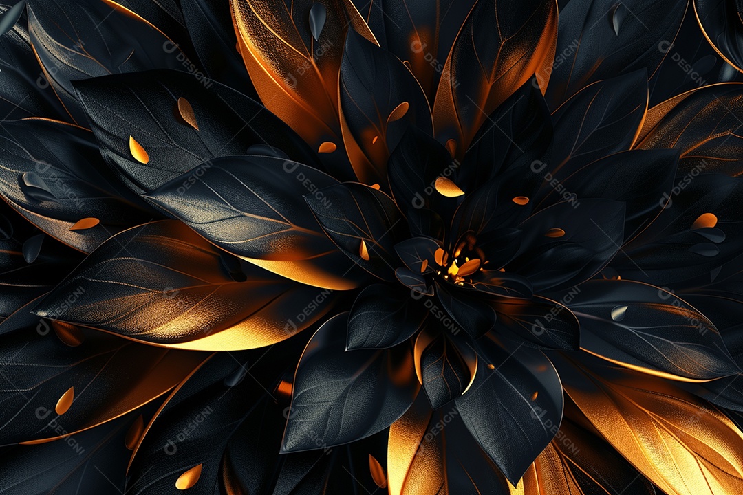 Papel de parede abstrato 3D Fundo dourado escuro tridimensional