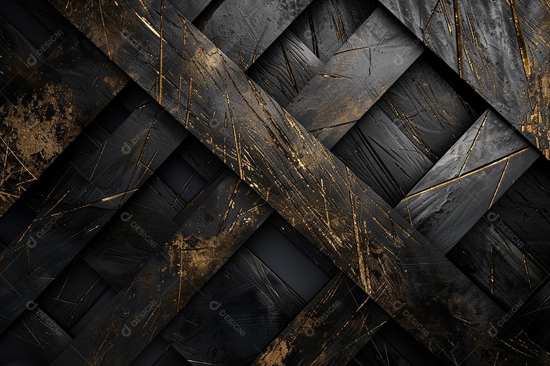 Papel de parede abstrato 3D Fundo dourado escuro tridimensional
