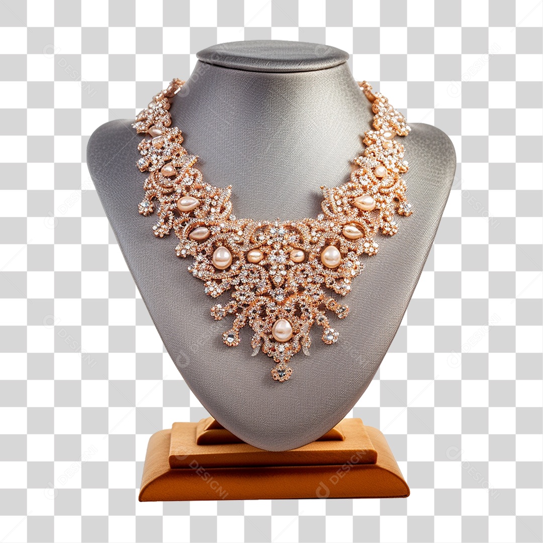 Luxuoso Colar em Suporte para Joias PNG Transparente