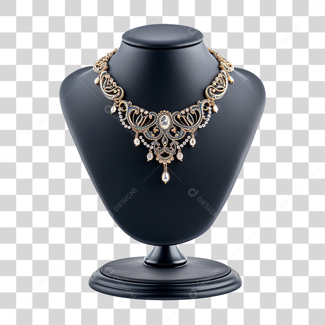 Luxuoso Colar em Suporte para Joias PNG Transparente