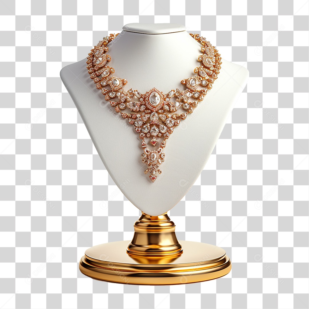 Luxuoso Colar em Suporte para Joias PNG Transparente