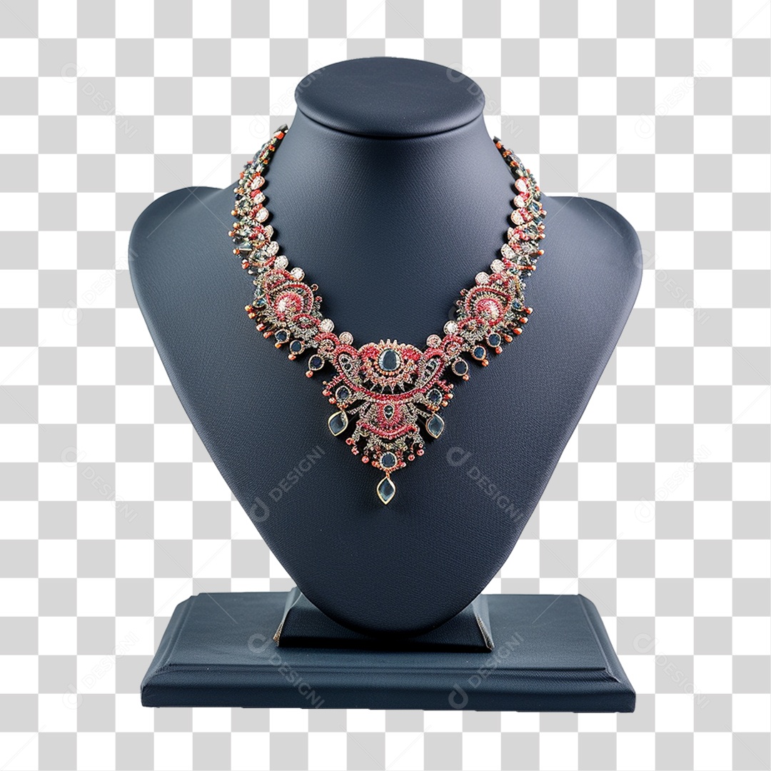Luxuoso Colar em Suporte para Joias PNG Transparente